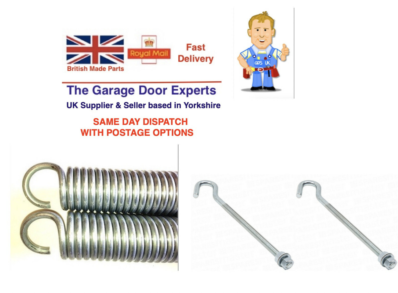HENDERSON GARAGE DOOR SPRINGS UNIVERSAL UP AND OVER GREY SPRING SIDE