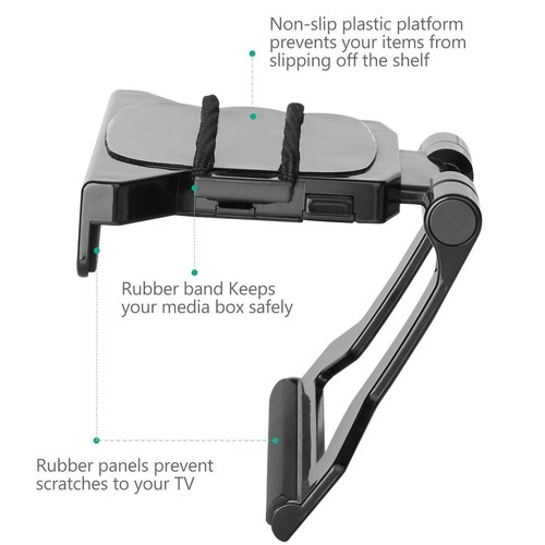WALI TV Clip Mount Holder Shelf Bracket 5x5 Inch Adjustable Streaming Devices - Picture 5 of 8
