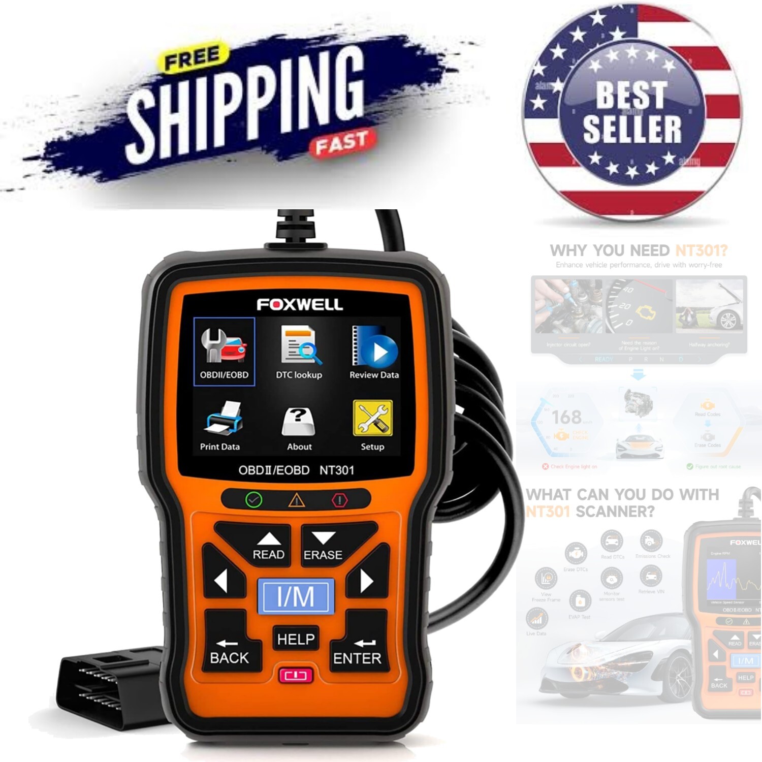 Professional OBD2 Scanner - Live Data & Check Engine Light Reader-image