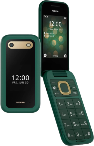 Téléphone à rabat Nokia 2660 avec écran 2,8 pouces, connectivité 4G, vert  - Photo 1 sur 9