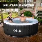 Co-Z 4 Person Portable Inflatable Hot Tub Spa w 120 Air Jet for Patio Backyard
