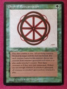 Magic The Gathering LEGENDS GLYPH OF REINCARNATION green card MTG