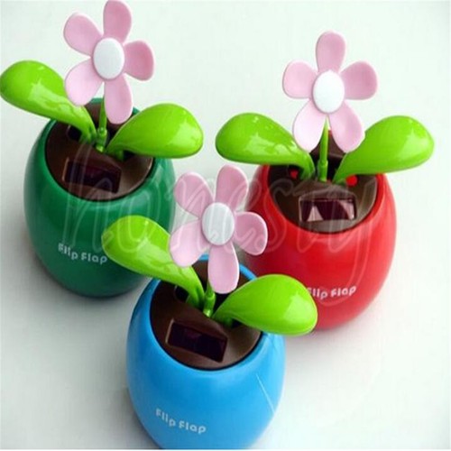 1x Solar Powered Flip Flap Flower Swing Dancing Toy Gift Decoration For Car Home - Picture 2 of 6