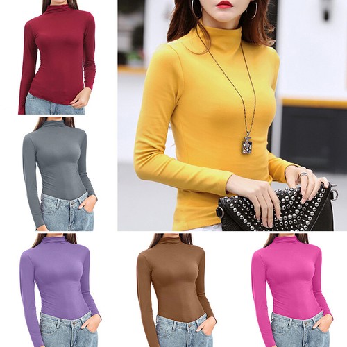 Womens Knit High Neck Sweater Ladies 