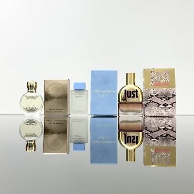 3pc LOT MIX)  V-EROS FEMME 5ml EDP + D&G L-BLUE 4.5ml EDT + JUST CAVALLI 5ml EDT