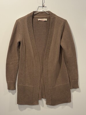 Hanna Anderson Womens Beige Wool Blend Cardigan Sweater Pockets Size Small (E)