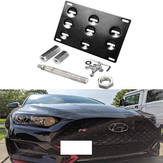Tow Hook License Plate Mounting Bracket Holder for Hyundai Veloster