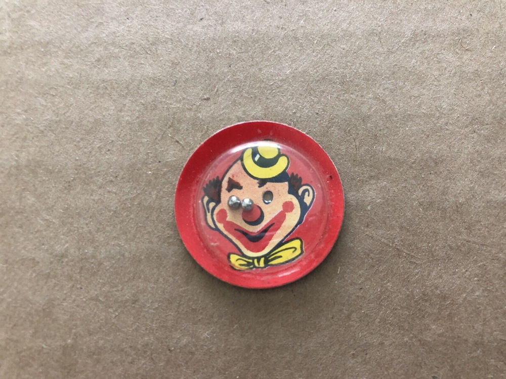 Vintage CRACKER JACK Dexterity Puzzle Game CLOWN FACE red
