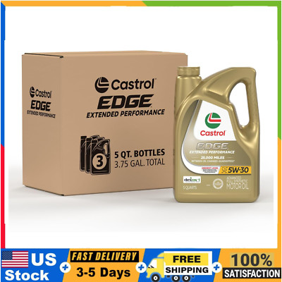 Castrol EDGE 5W-30 Extended Performance Full Synthetic Motor Oil 5Qt x 3