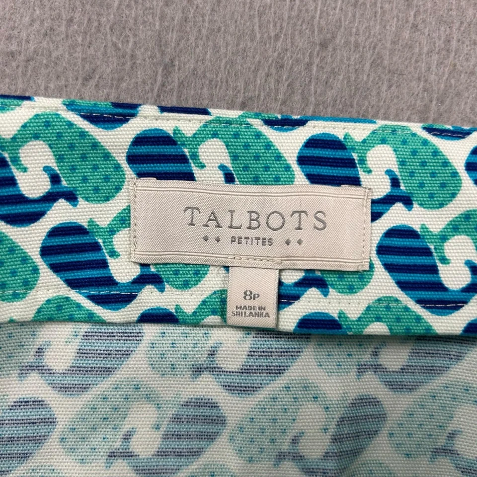 Falda Talbots Mujer 8P Azul Ballena AOP Cremallera Lateral Lápiz Recto Nueva con Etiquetas Foto 2 de 4