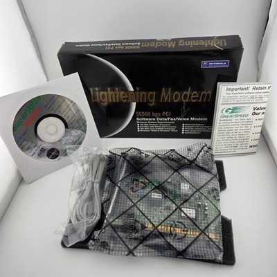 Motorola Lightening Modem PCI 56K Black New Vintage Internal Fax Voice Card