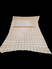 Antique Hand Crocheted 7.5 X 5.5 Tablecloth/ BedthrowBeautiful Victorian Elegant