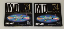 2 MiniDisc 74 Minute Mini Discs NOS Maxell MD-74RM | Brand New Sealed Japan