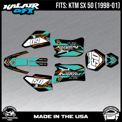 Graphics Kit for KTM 50SX SX-50 (1998-2001) Rugged - Teal