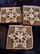 Iridescent Outdoor 12 x 12 Snowflake Pathway Lights - 3 Connected Together