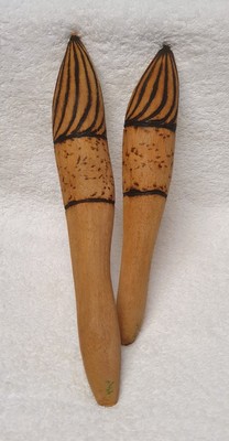  ️AUSTRALIAN ABORIGINAL POKERWORK CLAP CLAPPING STICKS MUSICAL ADNYAMATHANHA 