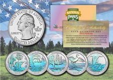 2018 America The Beautiful HOLOGRAM Quarters U.S. Parks 5-Coin Set w/Capsules