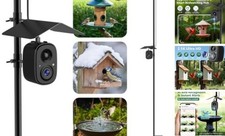 Smart Bird Feeder Camera Solar Powered with Pole, 2.5K HD Birdwatching Live