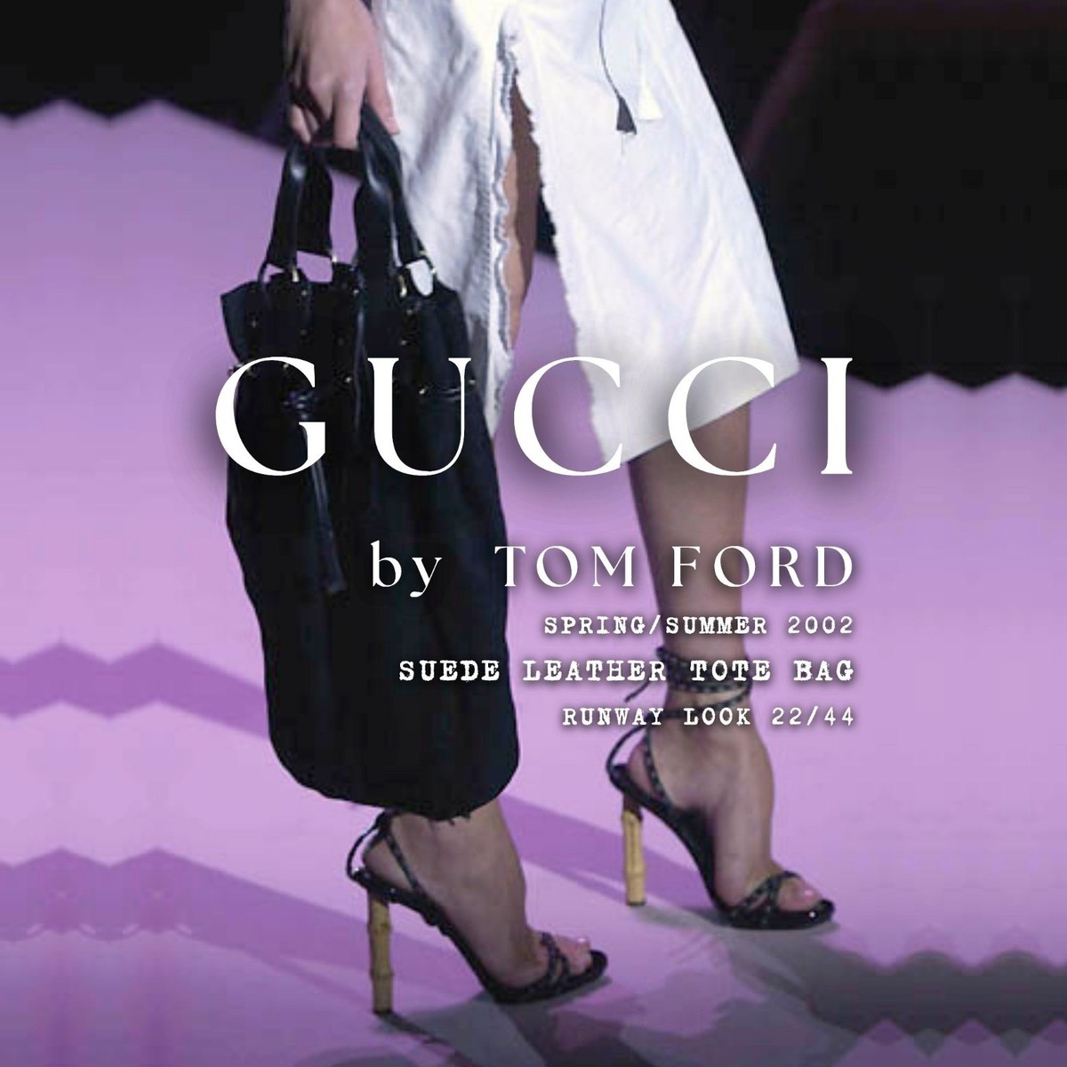 GUCCI S/S 2002 RUNWAY TOM FORD Era Archive Black Suede Leather