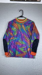Vintage Score Jersey Youth Large Multicolor Long Sleeve Padded Goalie Soccer 90s