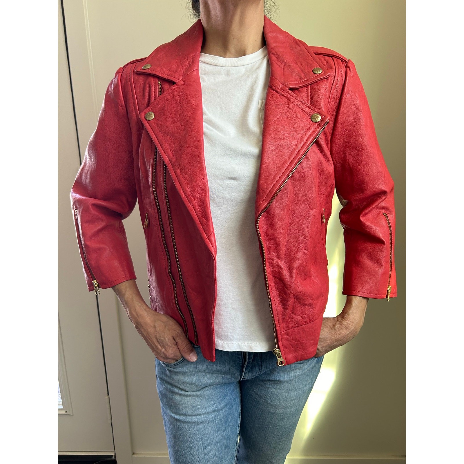 Guess Red Leather Jacket - image 1
