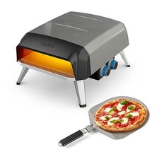 Tefal Pizza Pronto JM412010 Four Pizza Maison - Gaz - Pierre rotative 360 - GRIS