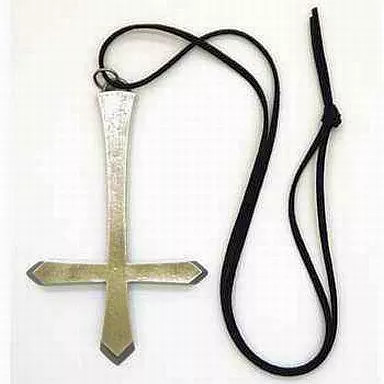 Cospa Oshino Meme Silver Cross Pendant Necklace Bakemonogatari Accessory