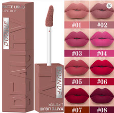 DUNUF 8-Color Matte Lipstick Set ? Velvet Smooth, Waterproof, Plumping Lip Gloss