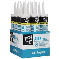 Dap 18152 12 Pack 10.1 oz. Alex Plus Acrylic Latex Caulk Plus Silicone, White