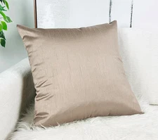 Solid Faux Silk Euro Sham/Pillow Cover, Zipper Closure, 26 by 26 Inches, Sand