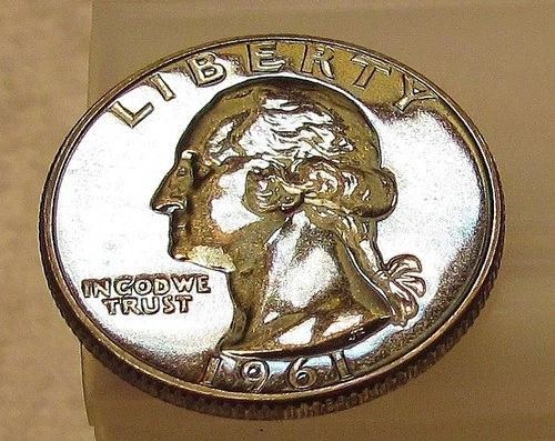 1961  Gem Proof Quarter 90% Silver MONSTER  BLUE TONING  #2O3 ~ 7