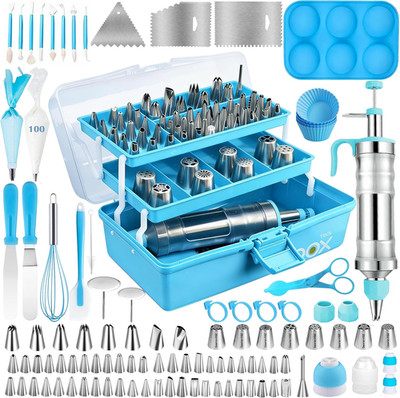 209 PCS Cake Decorating Kit with Dessert Decorating Syringe Set,Baking Supplies-