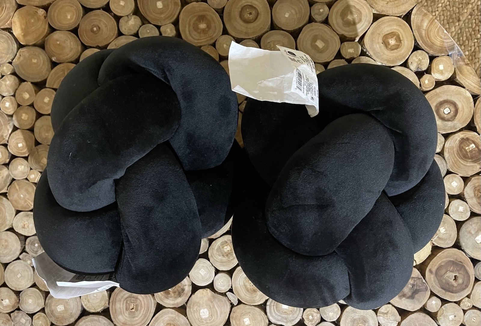 NWT Lot of 2 Room Essentials Knot Memory Foam Stress Pillows Midnight Black 11"