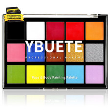 15-Color Face Painting Palette, Water Based Body Paint, Non-Toxic, Easy on & Off