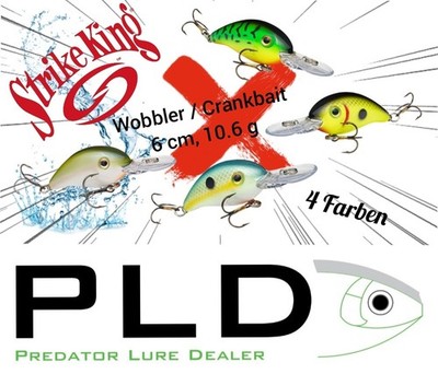 Strike King Wobbler Crankbait Pro Modell 6 cm, Hecht, Zander, Barsch, Raubfisch