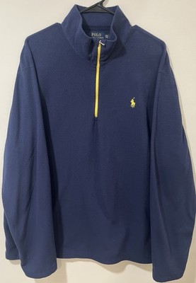 Polo Ralph Lauren XXL men's navy blue performance fleece quarter-zip pullover, 