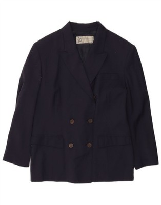 ROCCOBAROCCO Womens Graphic Blazer Jacket IT 42 Medium Navy Blue DE08