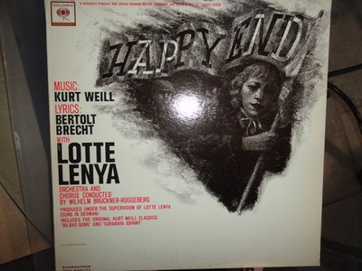 VINYL RECORD LP S HAPPY END #2 LOTTE LENYA COLUMBIA RECORDS MONAURAL OL-5630