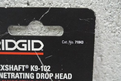 Ridgid 71843 Flexshaft K9-102 Penetrating Drop Head | eBay