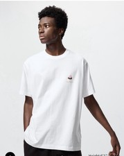 Uniqlo UT Meiji Apollo Chocolate Graphic Tee Men  s M White Short Sleeve Crew