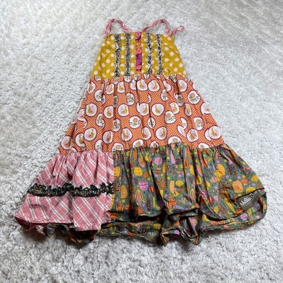 Matilda Jane Girls Size 10 Austin Rivers Tiered Sleeveless Dress Colorful Boho