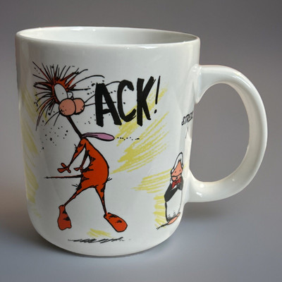 Vintage 1991  Bloom County OPUS 'N' BILL Ack! Stress! Mug