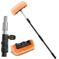 4-12FT Car Wash Brush with Long Handle, 12-Inch 12" brush 12ft pole Orange