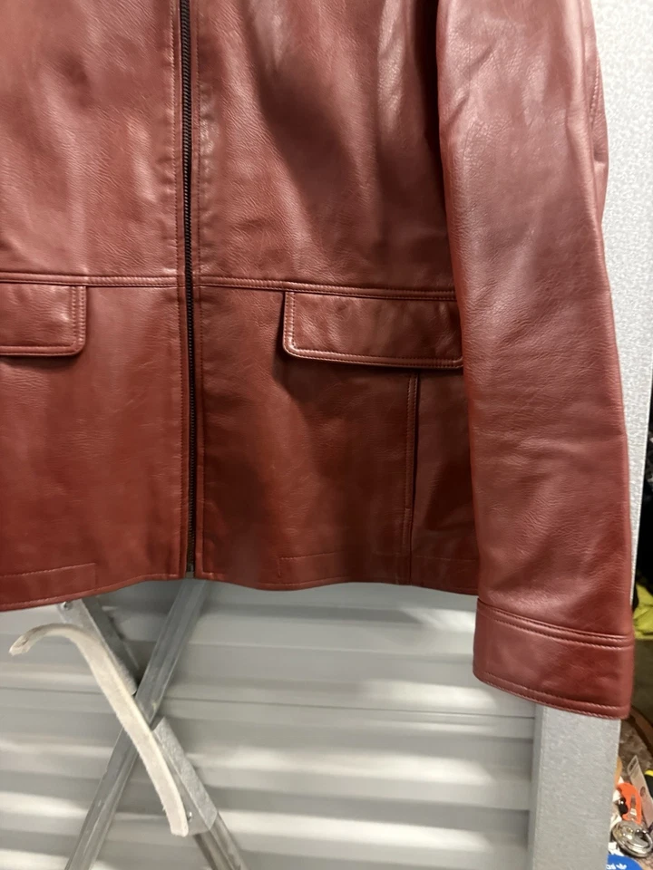 Trussardi Leather Jacket Size M Color Burgundy For Men  - Image 2 of 4