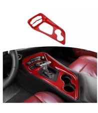 Dodge Challenger 2015-22 Red Interior Gear Shift Panel Cover Trim Accessories