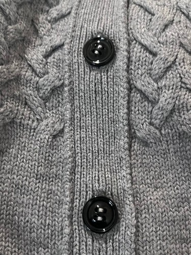GUCCI 100% Wool Gray Knit Short Sleeve Cardigan Sweater Sz 8 - Picture 4 of 6