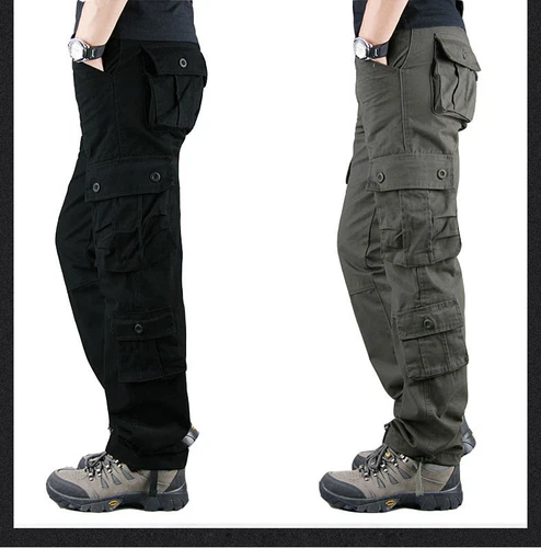 Herren Cargo Hose Outdoor 8 Taschen Arbeitshose Loose Fit Freizeit Hose-Workwear - Bild 3 von 14