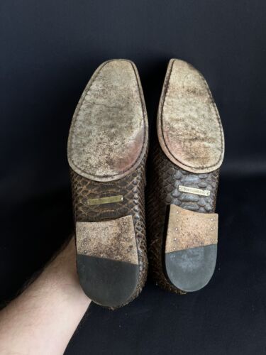 Dolce & Gabbana Men's Shoes Snake Skin Brown Size US 7 Good Condition - Picture 7 of 13