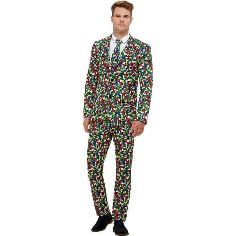 Rubiks Cube Suit Licensed Adult Costume Rubiks Cube Suit Licensed Adult Costume