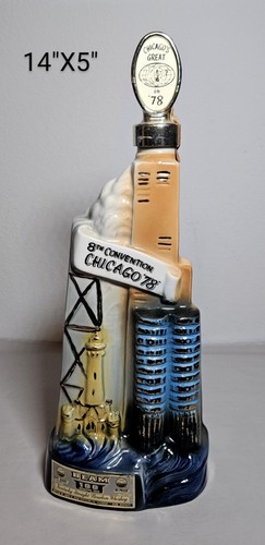 Vtg Jim Beam 8th Convention Chicago '78 Empty Whiskey Decanter Decor Collectible